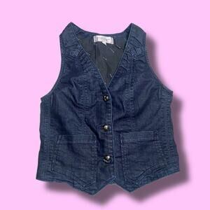 Y2K Dark Blue Denim Vest Top